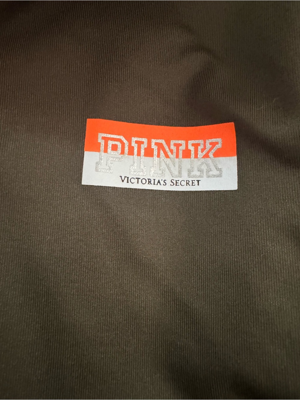 Victoria's Secret PINK Olive Green Pullover with Bright Orange Accent - Picture 3 of 4